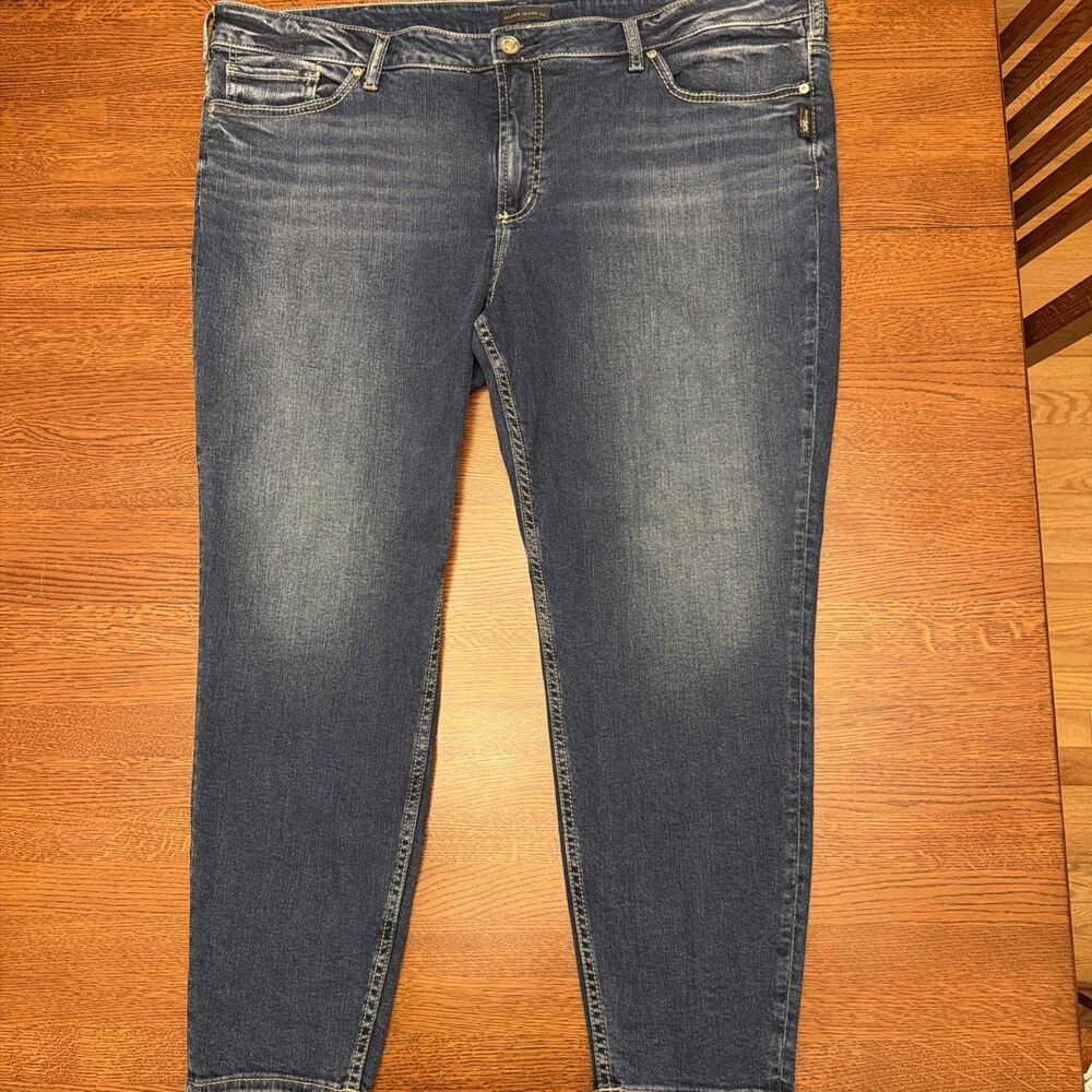 Silver Jeans Womens size 24 Blue Stretch Denim Elyse Curvy Fit Skinny 27L